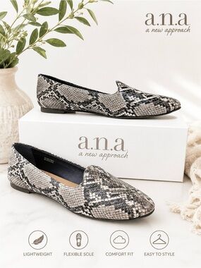 Klapper Ballet Shoes Snake Taupe  Print Flat Pull-On Round Toe Pull-On NEW
